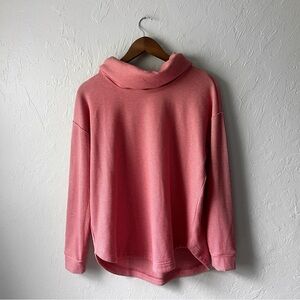 Lou and Grey Pink Waffle Knit Cowl Turtleneck Pullover Sweater Size XS